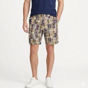 Jos. A. Bank Men's Multicolored Patchwork Madras Plaid Flat Front Shorts Size 40